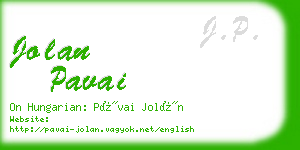 jolan pavai business card